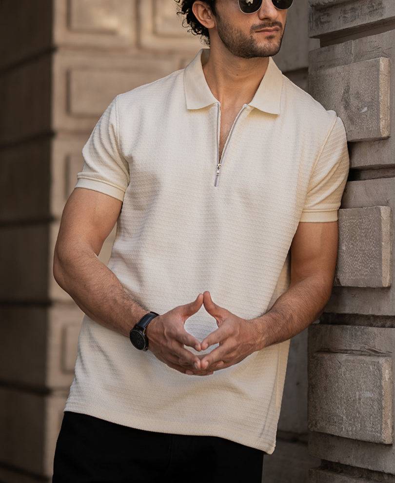 Light Fawn Regular Fit Half Sleeve Collar T-Shirt Buy @ ₹999