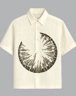 Off White Classic Printed Half Sleeve Shirt for Men Premium Smart Fit