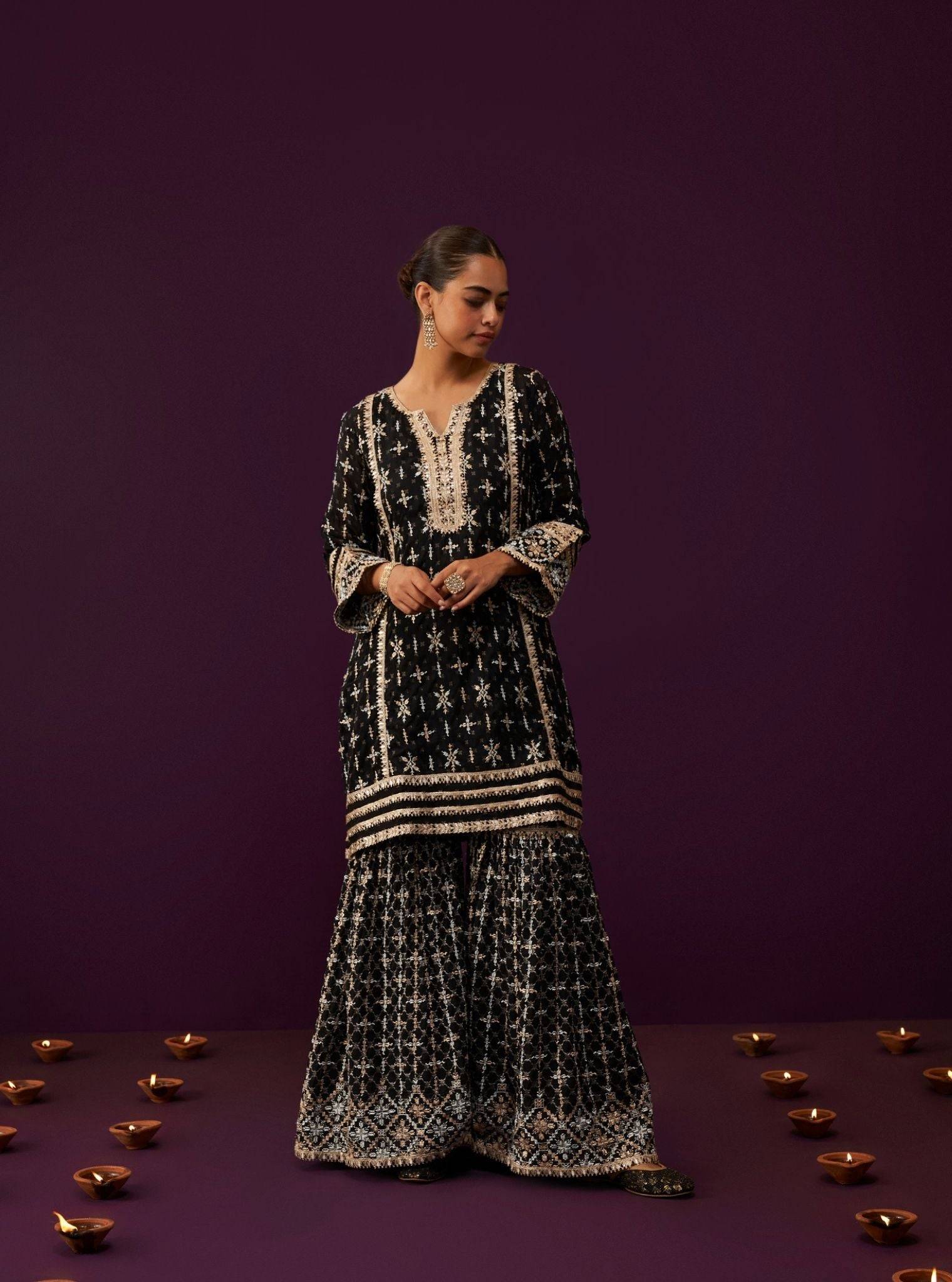 Mehreen Banarsi Black Kurta Set