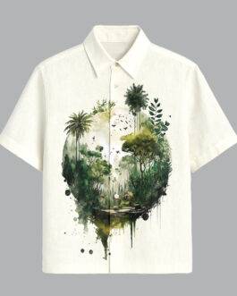 Off White Premium Printed Half Sleeve Shirt for Men Summer Resort Style