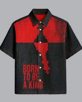 Black and Red Printed Half Sleeve Shirt for Men Trendy Club Wear Look