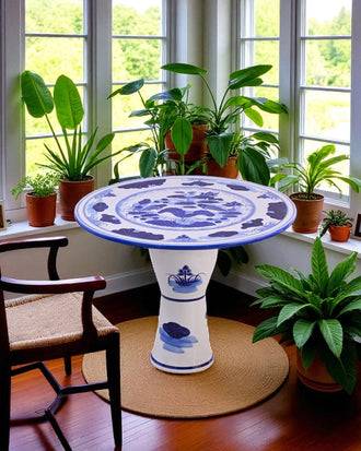 Lotus Serenity Blue & White Center Table