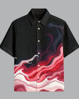 Black Classic Printed Half Sleeve Shirt for Men Everyday Fashion Outfit