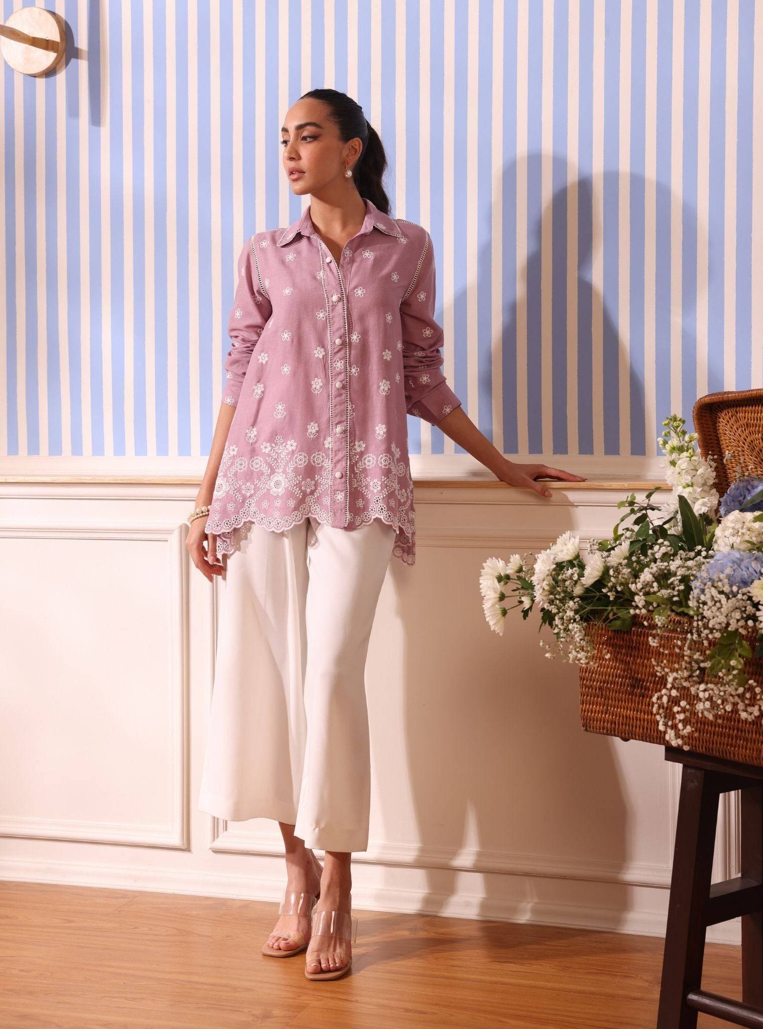 Clement Linen Lilac Shirt