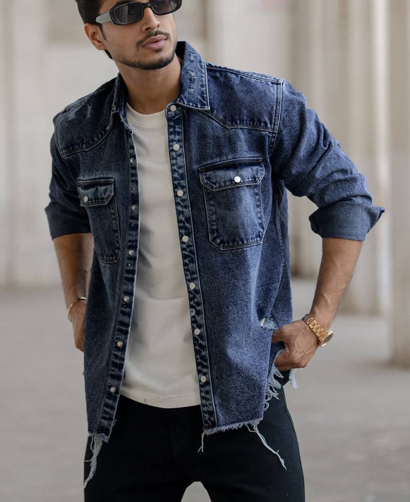 Blue Regular Fit Full Sleeves Denim Shirt Buy @ ₹1699