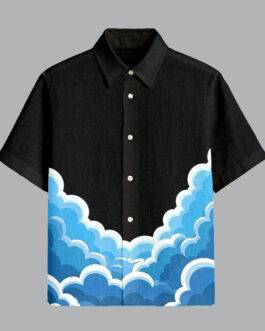 Black Printed Half Sleeve Shirt