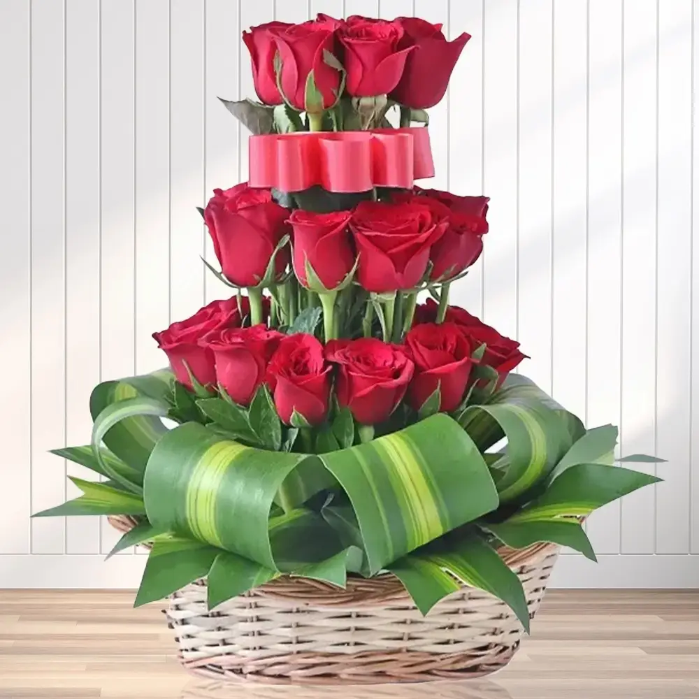 Majestic Red Bloom Basket