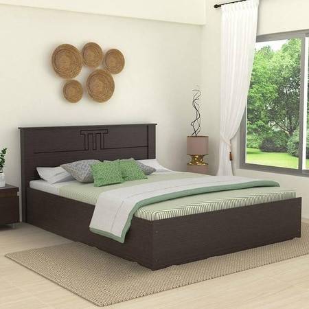 Styx Solid Wood Queen Size Drawer Storage Bed In Melamine Finish