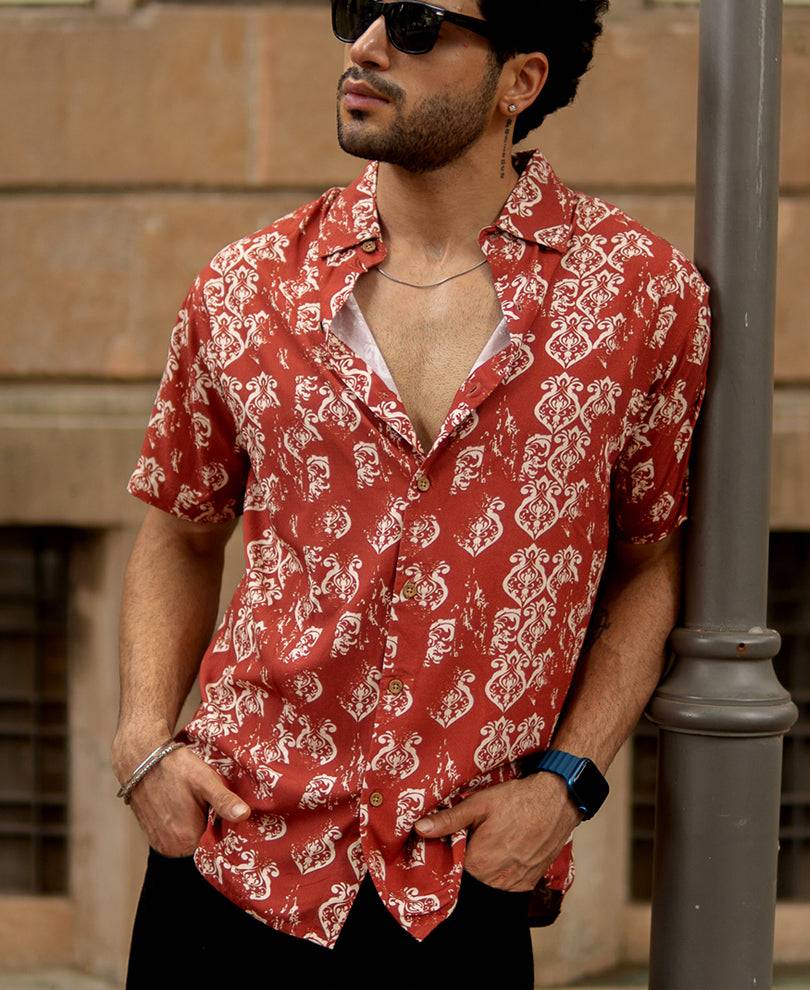 Rust Indie Print Lightweight Shirt Buy @ ₹899