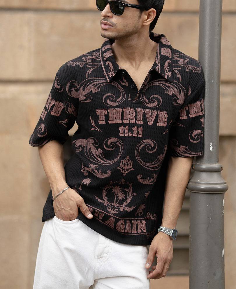 Black Structured Printed T-Shirt Buy @ ₹1099