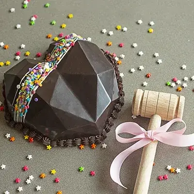 Diamond Heart Choco Pinata Cake