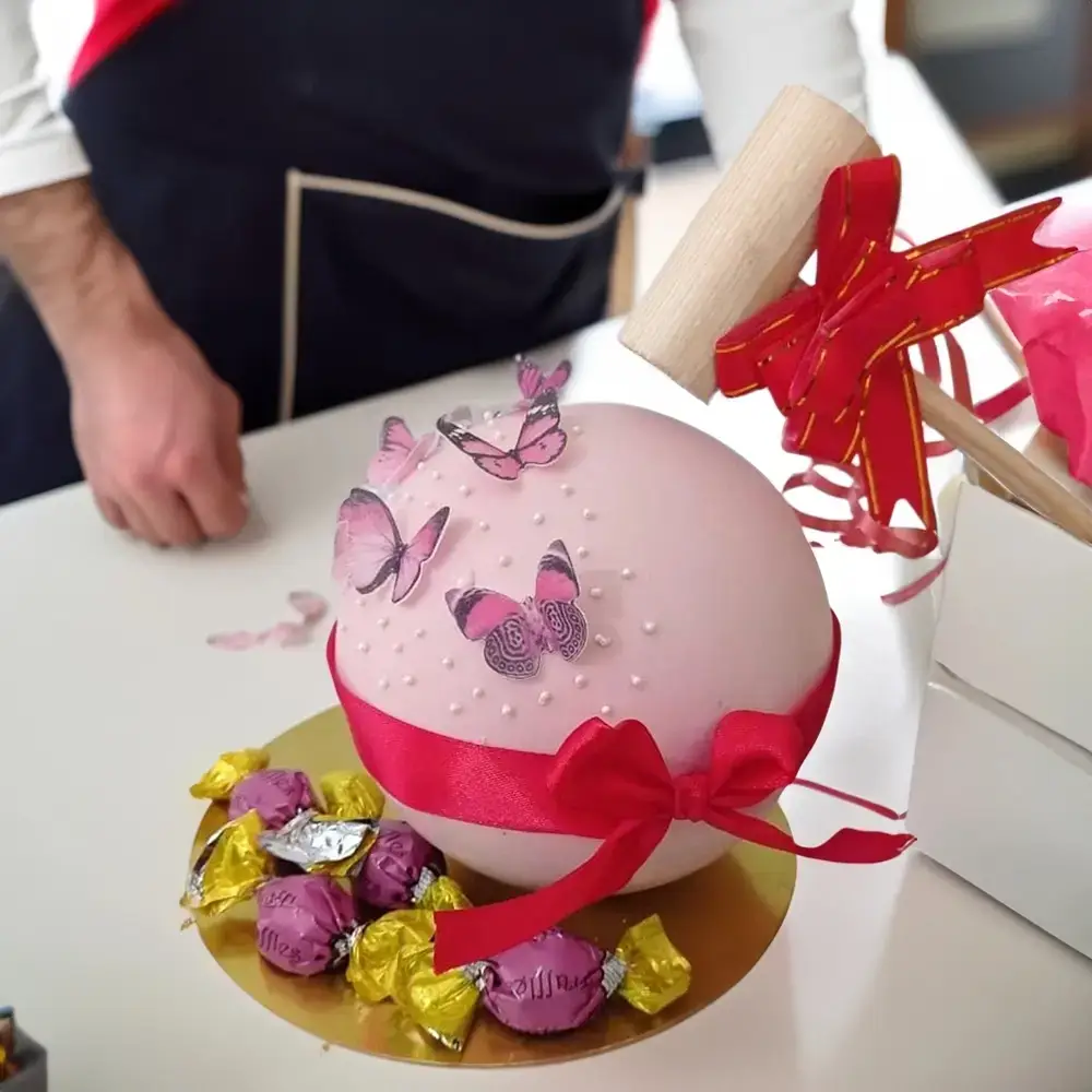 Strawberry Pinata Cake