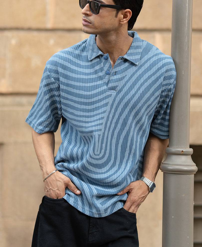 Grey Sky Abstract Print Polo T-Shirt Buy @ ₹399