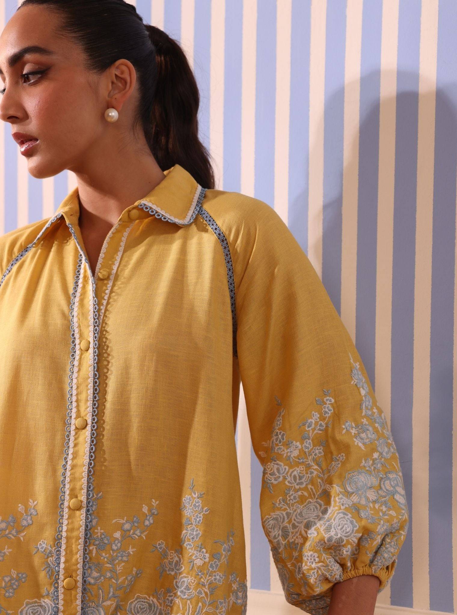 Paloma Linen Yellow Shirt