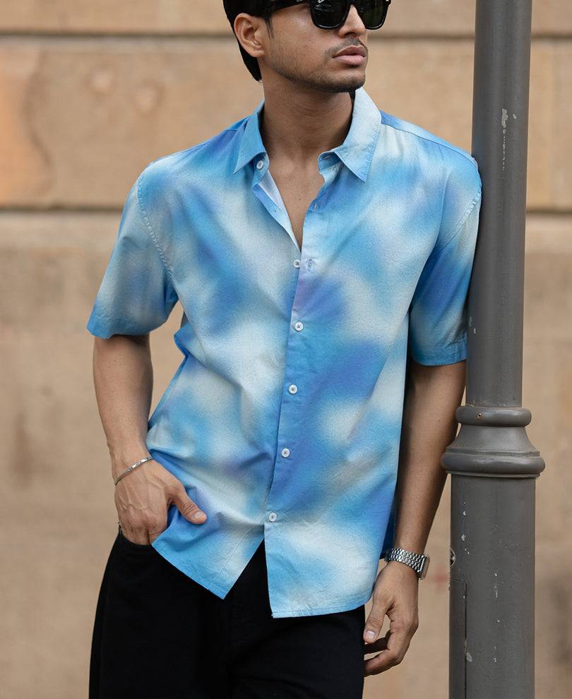 Blue Spray Print Shirt Buy @ ₹499