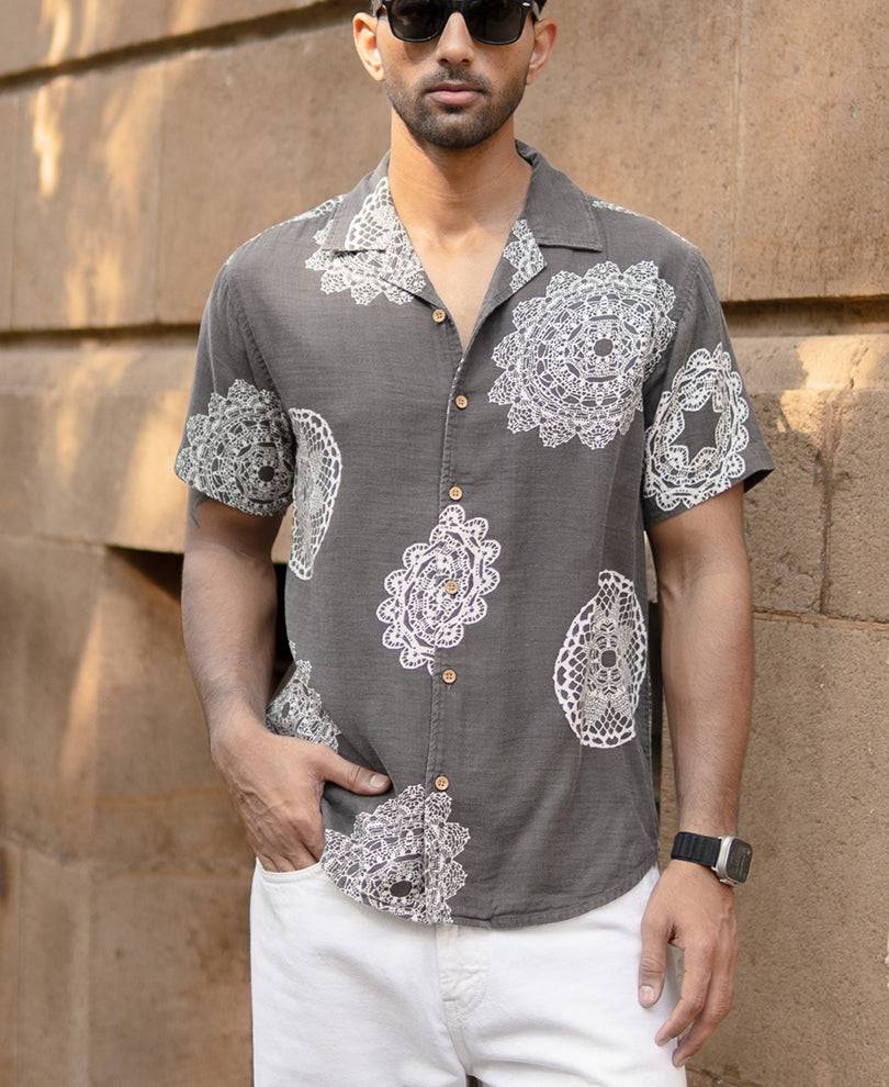 Grey Mandala Print Shirt Buy @ ₹699
