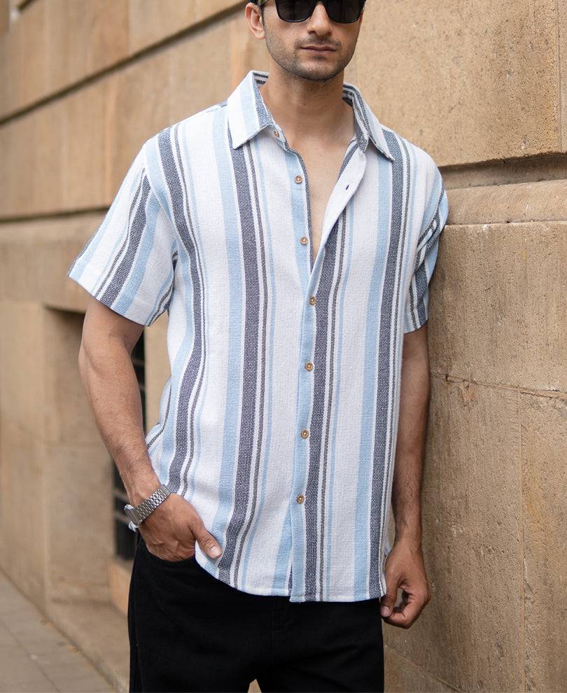 Multicolour Structure Stripe Shirt Buy @ ₹399