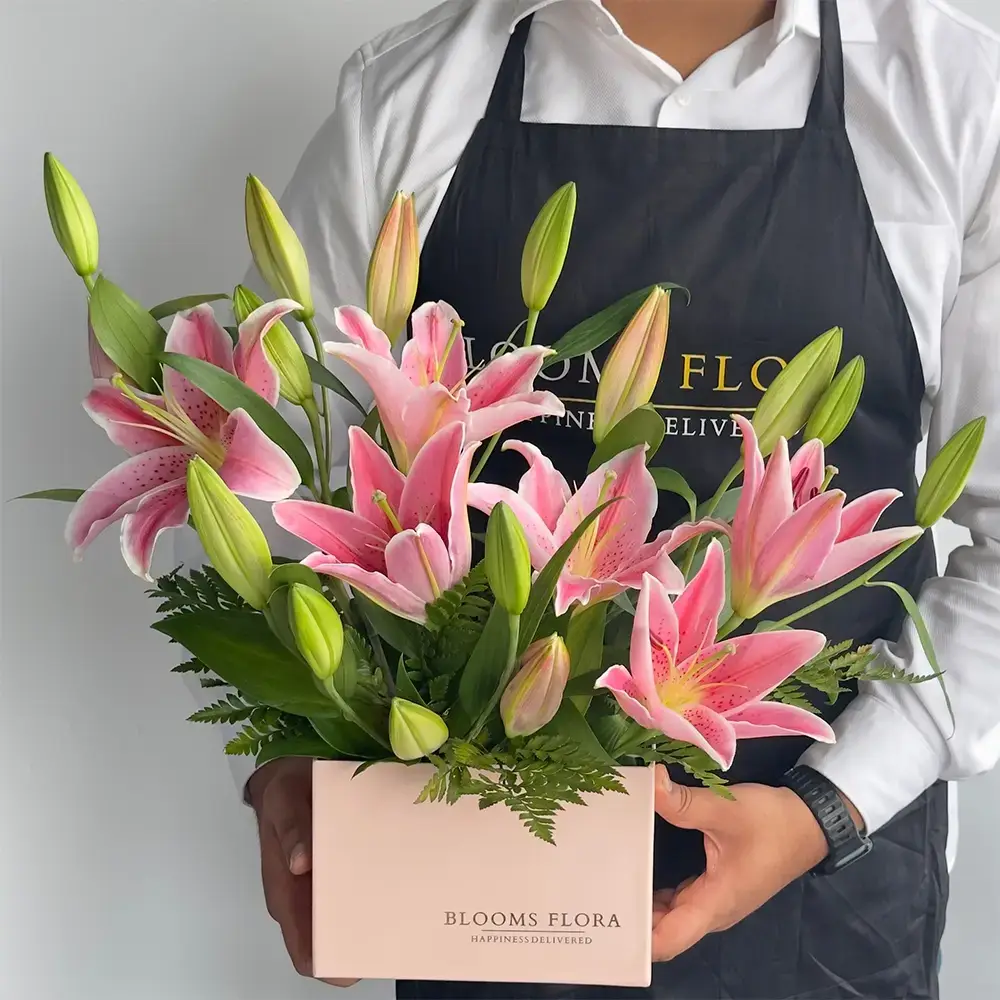 Pink Lilies in Box