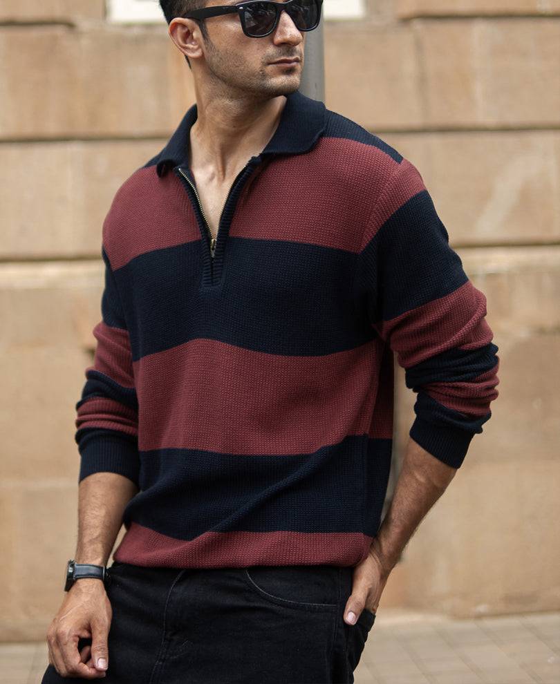 Brown And Navy Striped T-Shirt Buy @ ₹1399