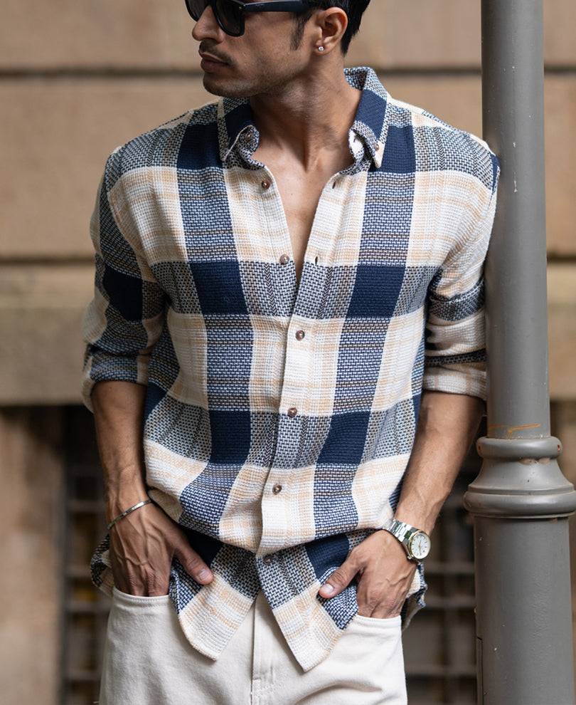 Multicolor Structured Checks Shirt Buy @ ₹1299
