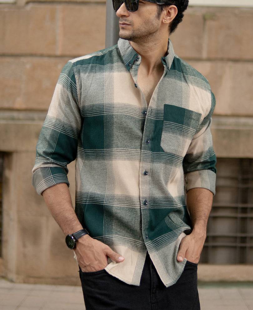 Green Checks Lightweight Shirt Buy @ ₹1299