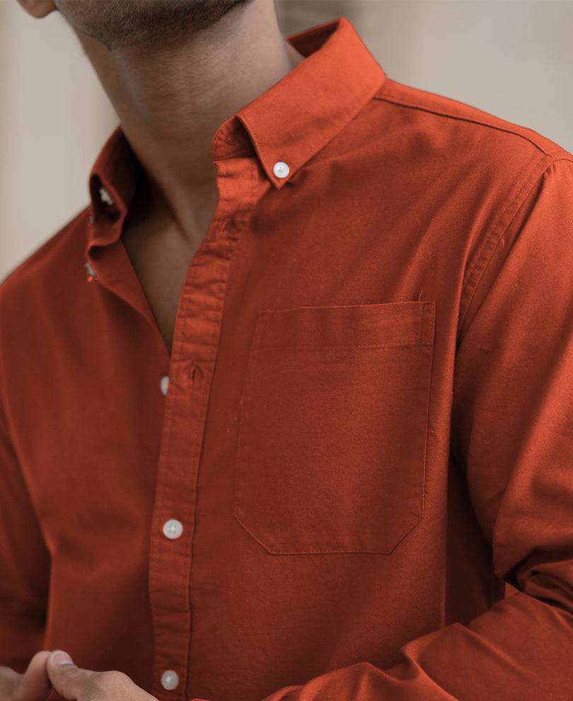 Rust Lightweight Oxford Shirt Buy @ ₹1199