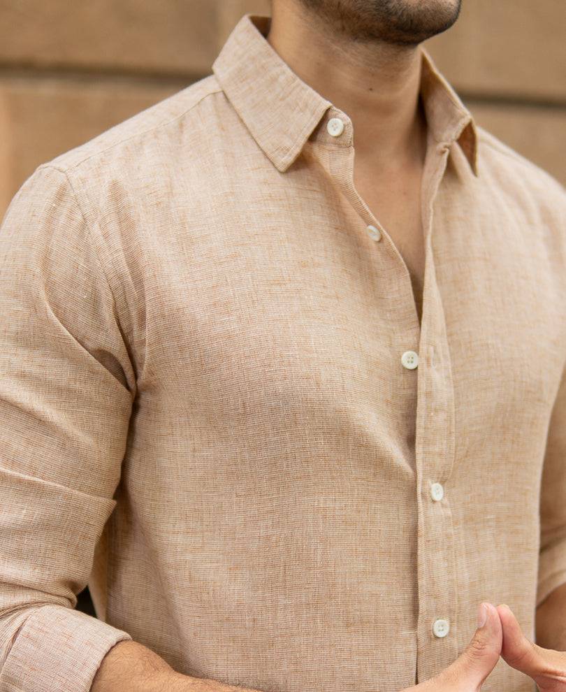 Tan Lightweight Structured Shirt Buy @ ₹1299