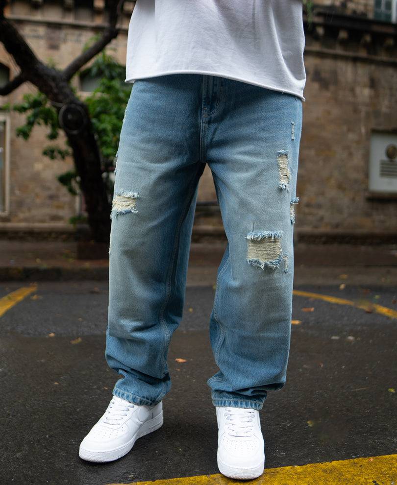 Blue Baggy Ripped Jeans Buy @ ₹1499