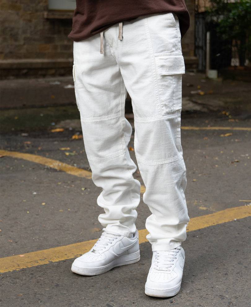 Off-White Cotton Cargo Pant Buy @ ₹1699