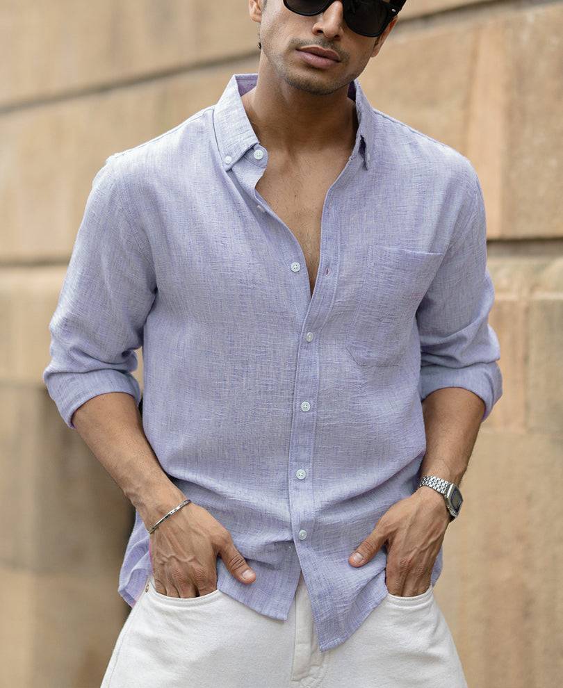 Light Blue Slub Textured Shirt Buy @ ₹1299