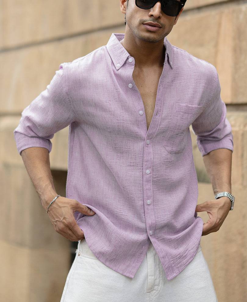 Lavender Slub Textured Shirt Buy @ ₹1099