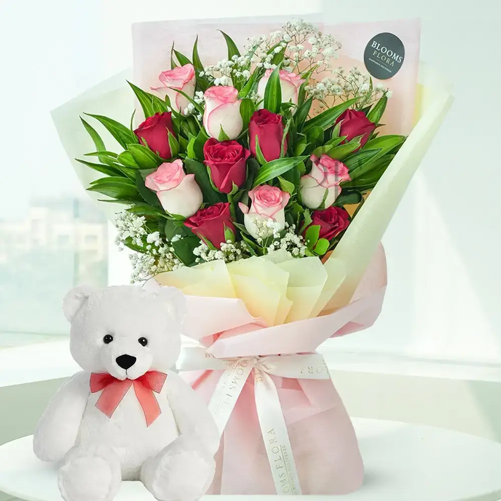 Tender Love Bouquet with Teddy