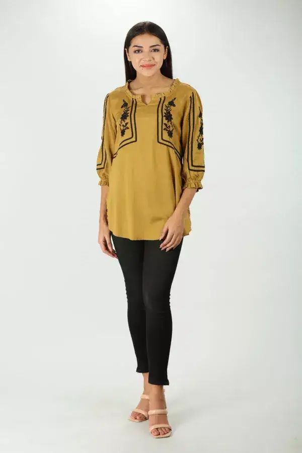 Mustard Yellow Rayon Top