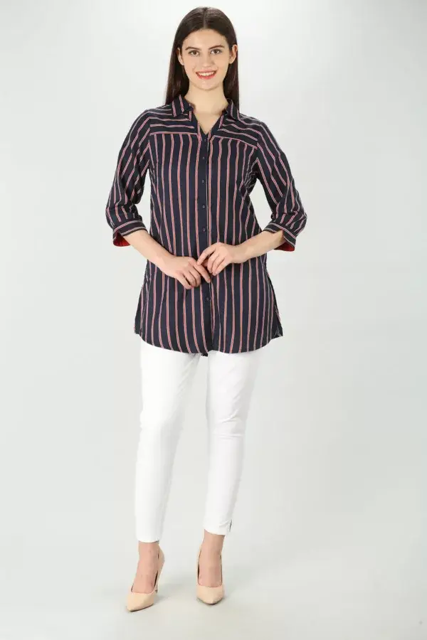 Chic rayon stripe Shirt