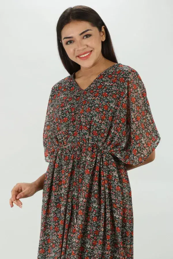 Brick Red Mystical v-neck Kaftan