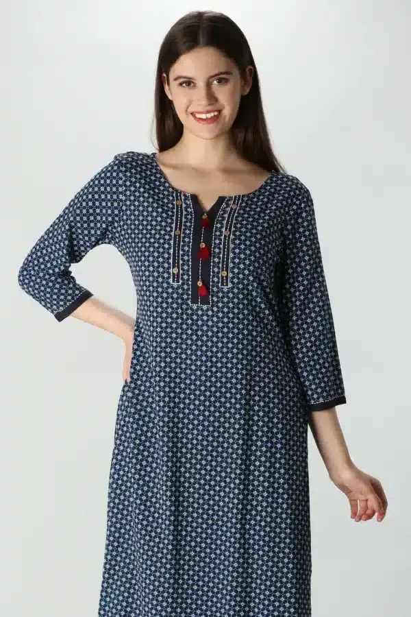 Indigo rayon Kurti
