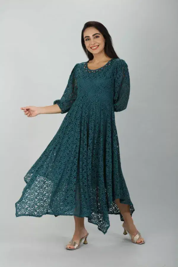 Blue Net Laced Dress