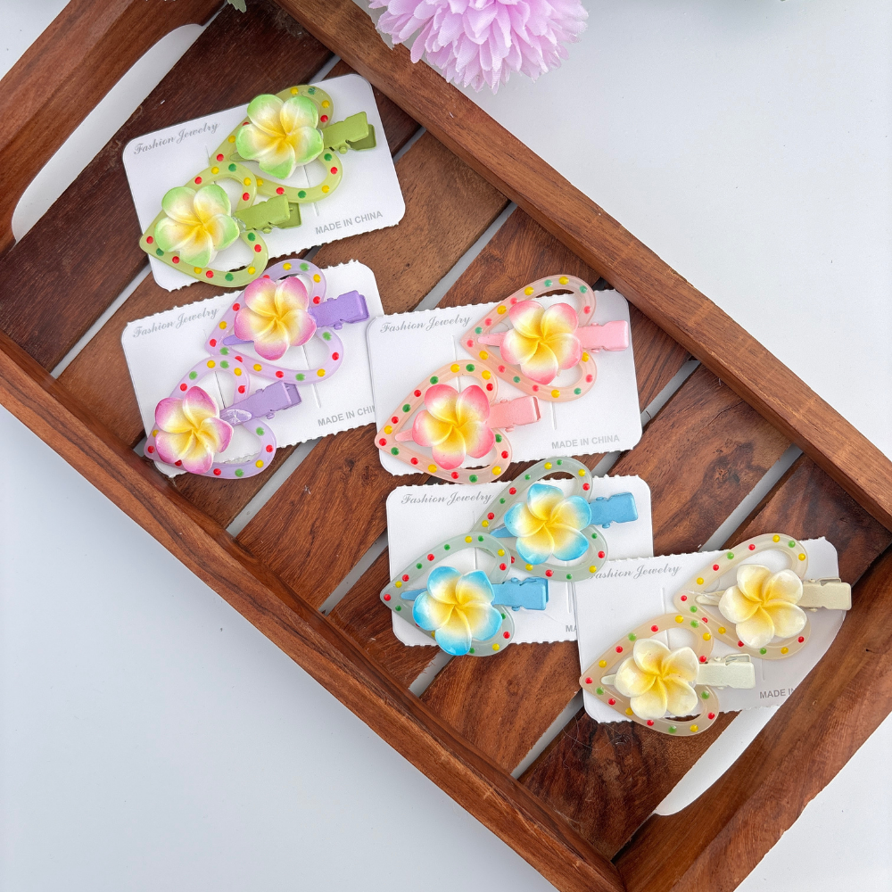 Heart Flower Alligator Clip