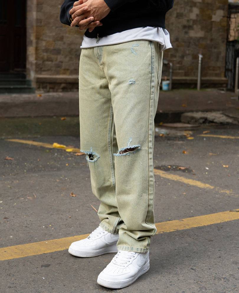 Tinted Blue Distressed Jeans Buy @ ₹1399