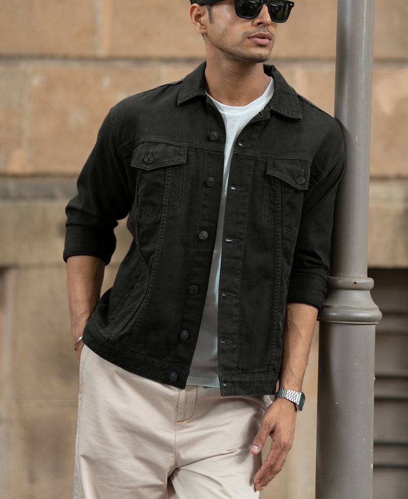 Dark Olive Denim Jacket Buy @ ₹1799