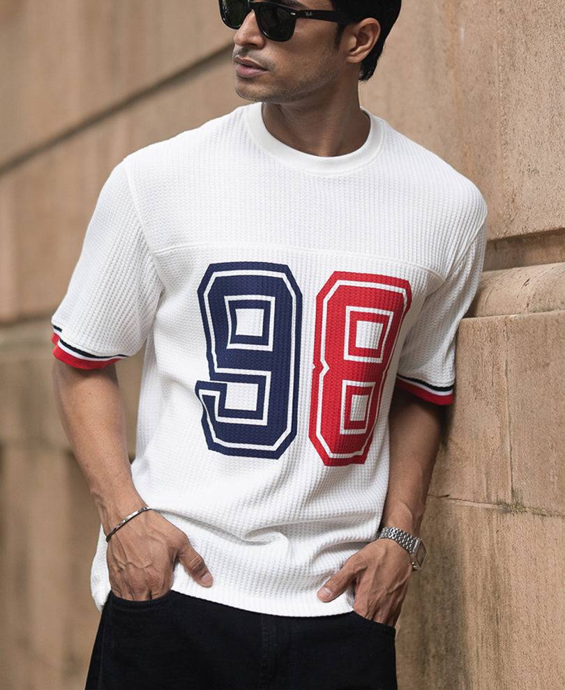 White Structured Print T-Shirt Buy @ ₹899