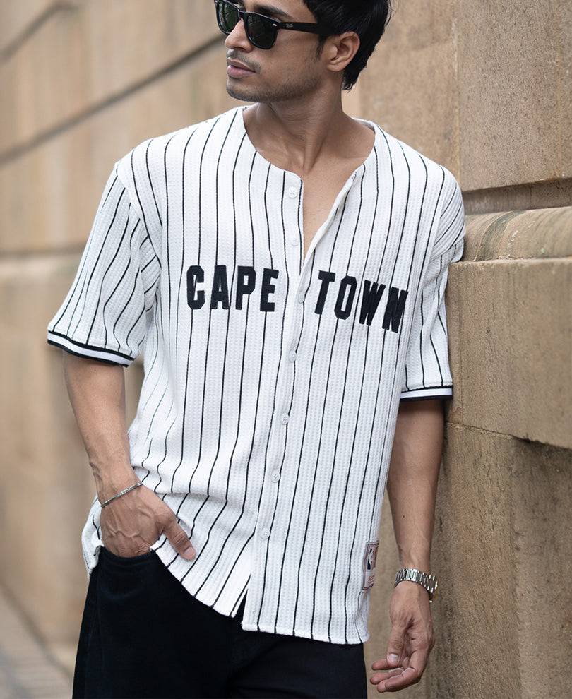 White Embroidered Structured Shirt Buy @ ₹799