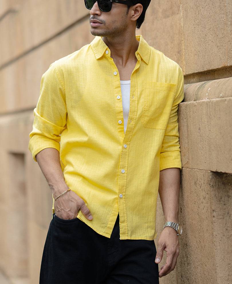 Yellow Lightweight Cotton Shirt Buy @ ₹1199
