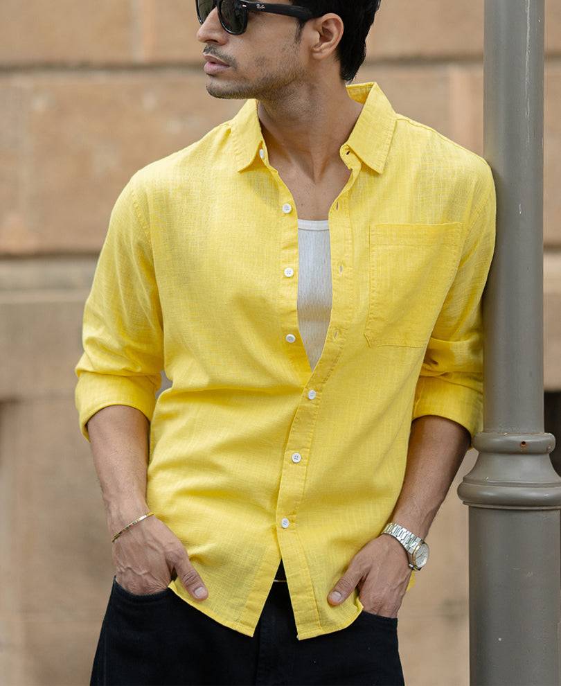 Yellow Lightweight Cotton Shirt Buy @ ₹1199