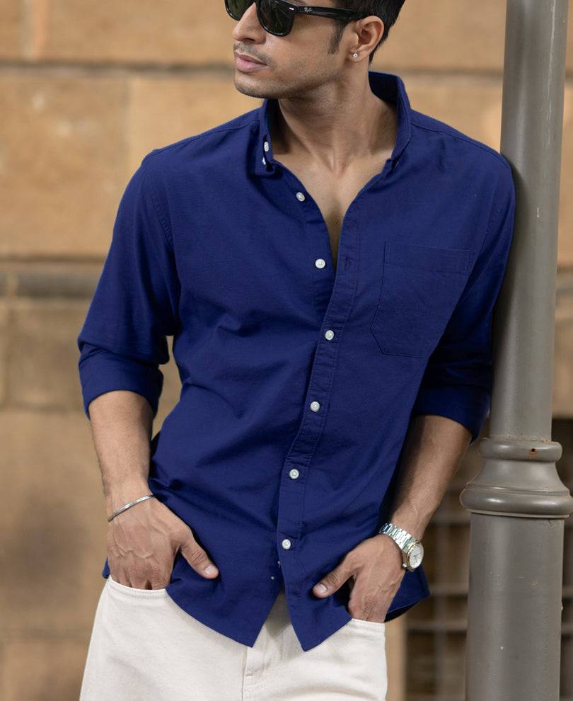 Royal Blue Oxford Shirt Buy @ ₹1199