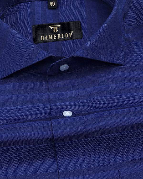 Radiant Blue Dobby Weft Stripe Premium Gizza Shirt