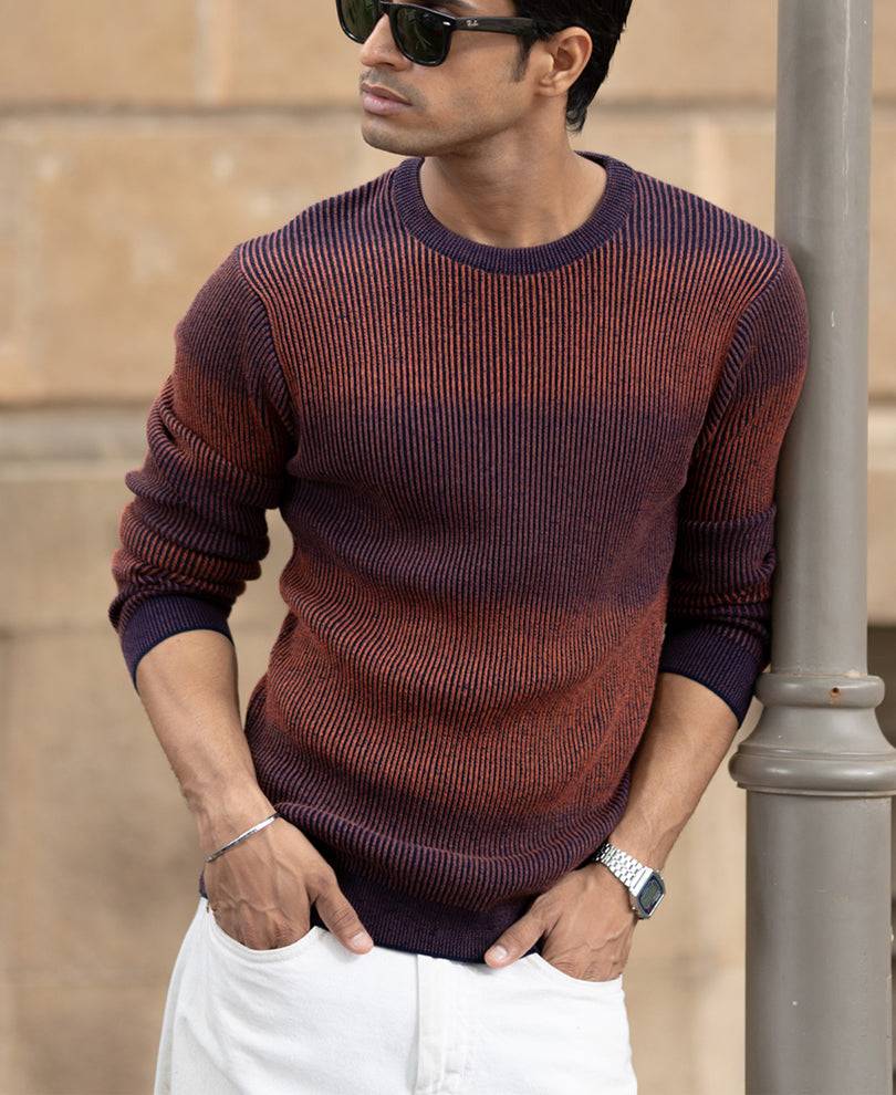 Multicolour Knitted Cotton Sweatshirt Buy @ ₹1399