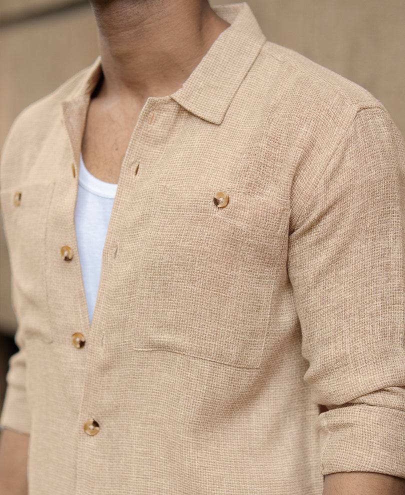 Beige Structure Shirt Buy @ ₹1299