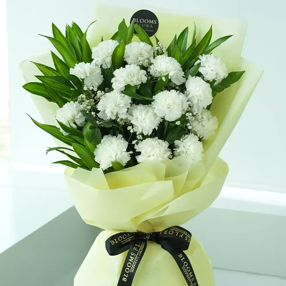 Serenity White Carnation Bouquet