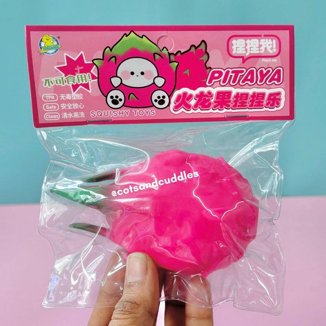 Dragon Fruit Squishy Toy: Cute and Squeezable Fun for Kids (1pc) Buy @ ₹199